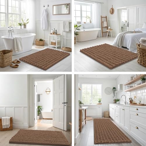 Smiry Bathroom Rugs 34X21, Extra Soft Rubber Backing Chenille Bath Mats - Image 7