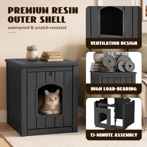 PatioZen Cat Litter Box Enclosure, Resin Hidden Litter Box - Image 4