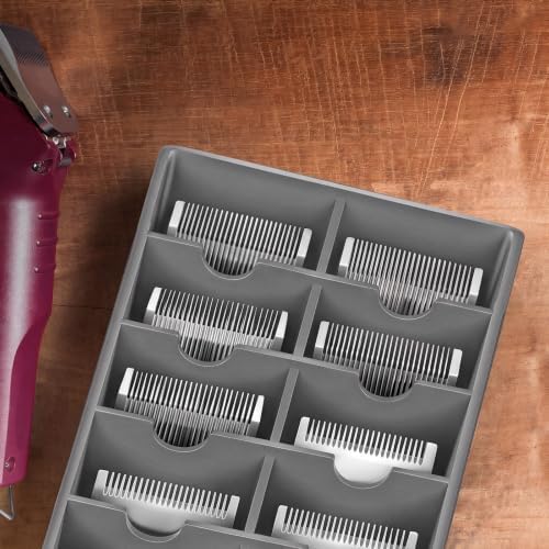 1 Pack Grey Clipper Blade Holder 10 Slot Clipper Razor Blade Rack Storage Tray - Image 7