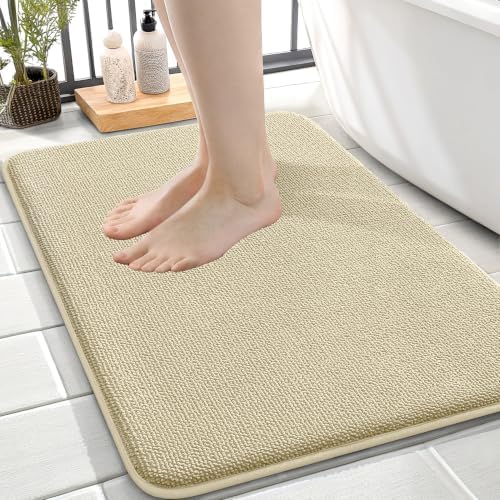 OLANLY Thick Memory Foam Small Bathroom Rug 24x16, Absorbent Bath Mat by OLANLY