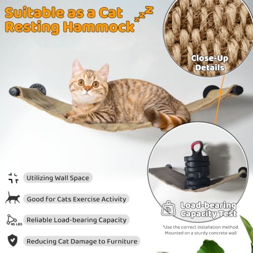 Cat Wall Hammock for Large Cats or Kittens, 34.64 x 12.59in - Image 3