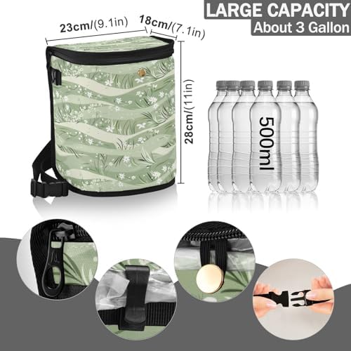 Car Trash Can Sage Florals Green Car Garbage Bag - Image 4
