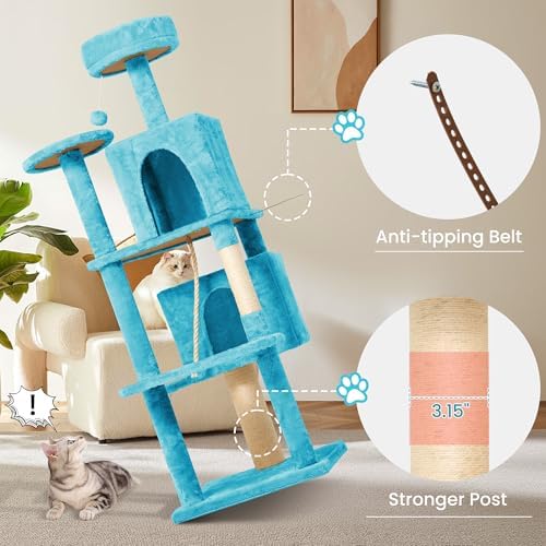 57inch Large Cat Tree Tower Condo - Image 4