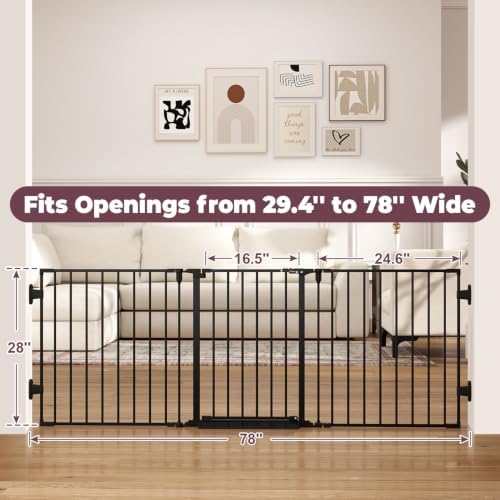 29.4-78" Extra Wide Baby Gate, Long Dog Gates Indoor - Image 5