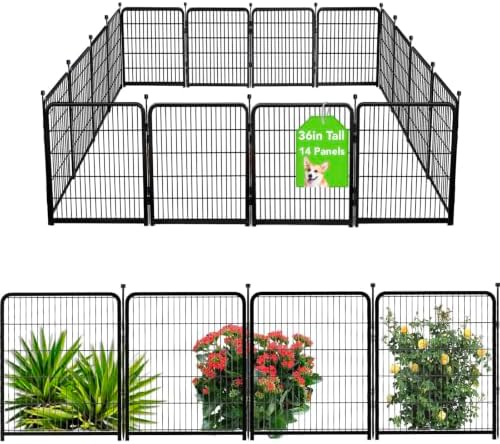 Getlay Garden Fence 36 Inch 14 Panels Without Gate, Inside and Outside by Getlaygardenfence