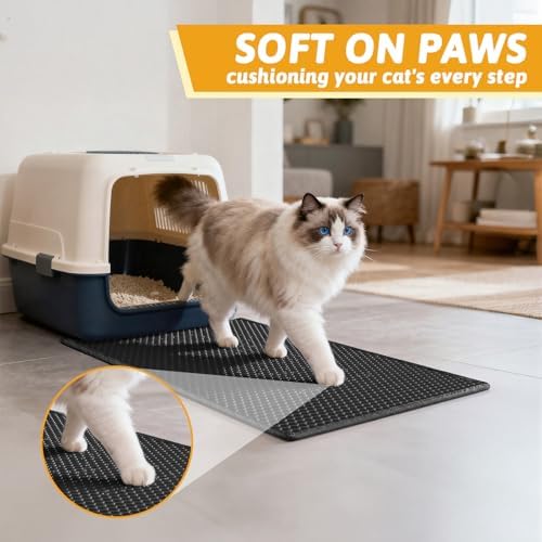 Pieviev Litter Mat, Double-Layer Waterproof Trapping Mat - Image 4