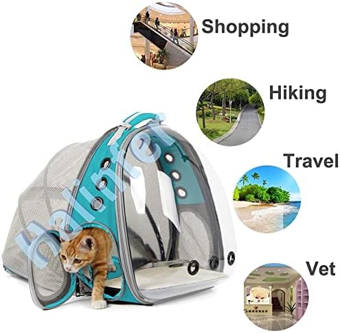 Back Expandable Cat Backpack Carrier, Fit up to 12 lbs, Space Capsule Bubble - Image 3