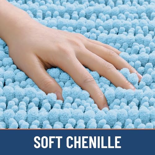 Smiry Bathroom Rugs 36X24, Extra Soft Rubber Backing Chenille Bath Mats - Image 4