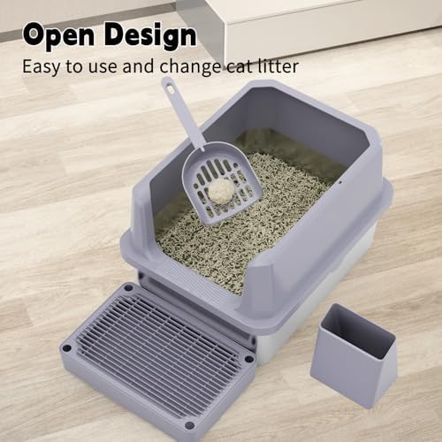 RIZZARI Cat Litter Box Non-Porous: Open High Sides - Image 5