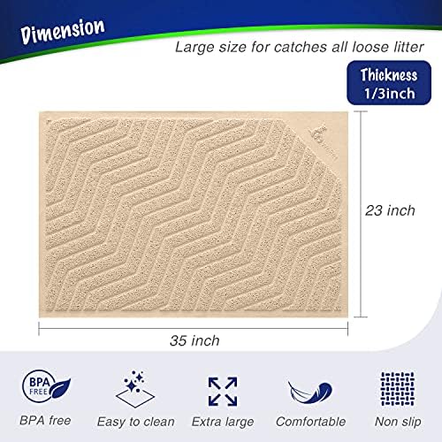 WePet Cat Litter Box Mat, Kitty Premium PVC Pad, Durable Trapping Rug, - Image 3
