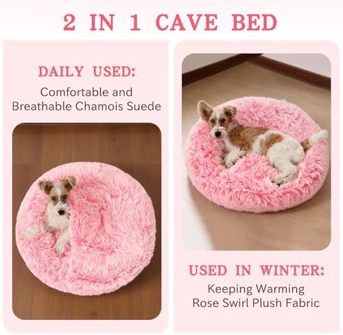 NOYAL Calming Donut Dog Bed, Hooded Cave - Image 2
