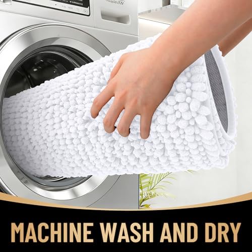 OLANLY Thick Chenille Bathroom Runner Rugs 44x24, Absorbent Bath Mat - Image 4