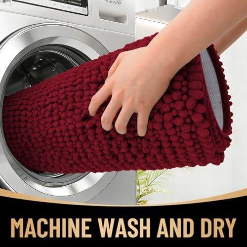 OLANLY Thick Chenille Bathroom Runner Rugs Mats 59x20 - Image 4