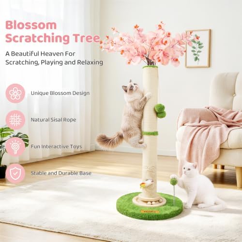 【Material Upgrade】 Famifit 50.4" Flower Cat Scratching Post, Tall Cat Tree - Image 2
