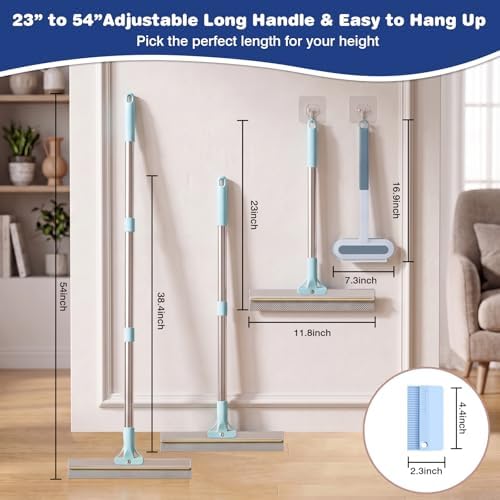 Carpet Rake for Pet Hair Removal: Adjustable 54" Handle No Bending - Image 7