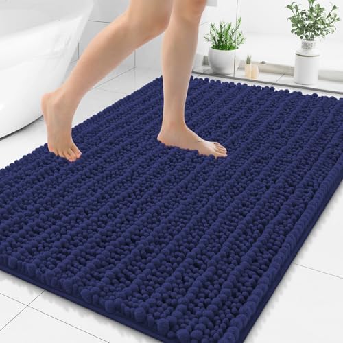 Smiry Bathroom Rugs 48X32, Extra Soft Rubber Backing Chenille Bath Mats by Smiry