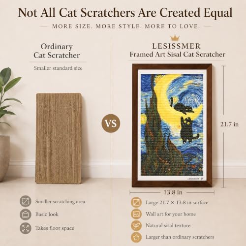 Wall Art Cat Scratcher, Framed Sisal Scratch Pad - Image 5