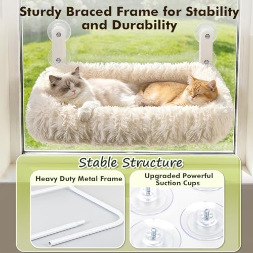 Zoratoo Foldable Cat Window Perch, Widened Cushion Cat Bed - Image 7