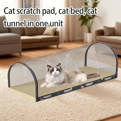 3 Function in 1 Cardboard Cat Scratcher Board, 31.5 in Cat Scratcher House - Image 3