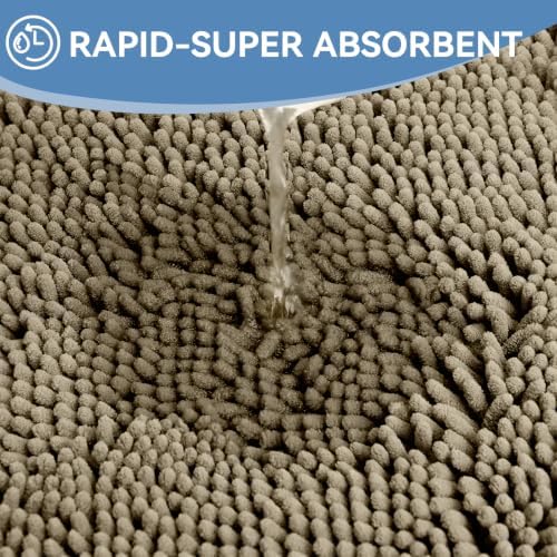 Bcoimo Bath Rug Mat, 60x24 High Absorbent Latte Long Bathroom Runner Rugs - Image 5