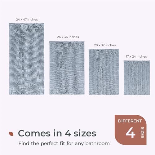 FRESHMINT Large Chenille Bathroom Rugs Mat 36"x24", Non-Slip Bath Mat - Image 6