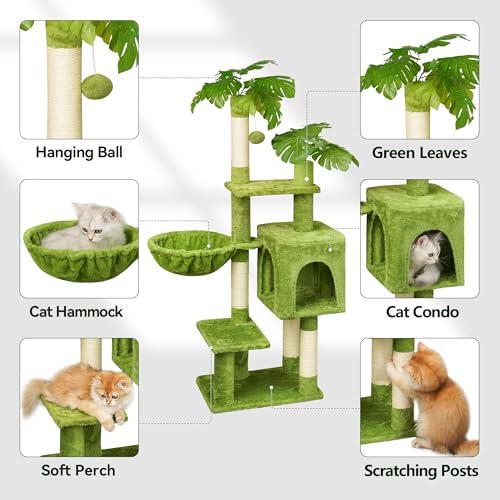 Meecal Green Cat Tree, 47-Inch Cat Tower - Image 2