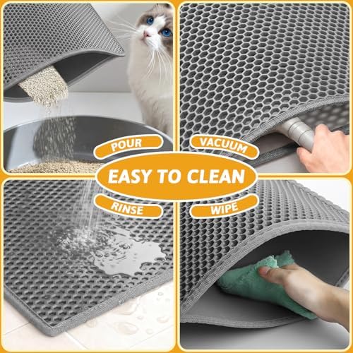 Pieviev Cat Litter Box Mat, Double-Layer Urineproof Design - Image 6