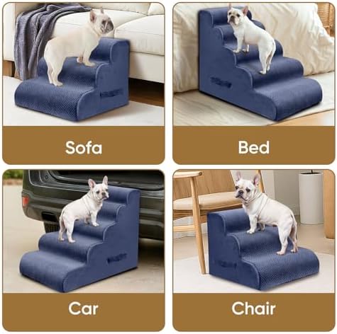 PAWSCRAT 4-Step Pet Stairs for High Beds & Sofas, 19.6''H Dog Stairs - Image 7