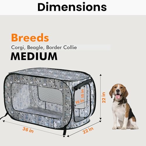 Portable Collapsible Pop Up Kennel, Tail Waggers - Image 2