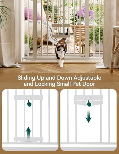 Babelio 36" Tall Dog Gate with Cat Door, CatPrivilege II - Image 4