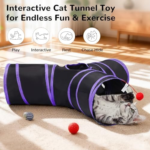 Tempcore Cat Tunnel, 3-Way Collapsible Toy - Image 3