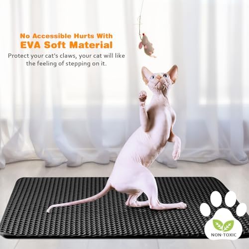 Cat Litter Mat 24"x35", Double Layer EVA litterbox Mat - Image 6