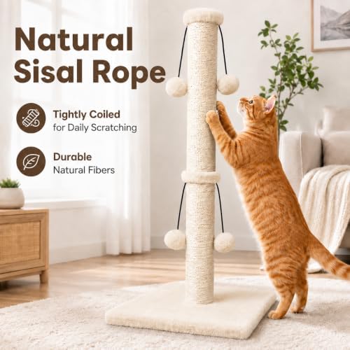 Dimaka 34'' Cat Scratching Post, Cat Scratching Post, Cat Scratcher - Image 5