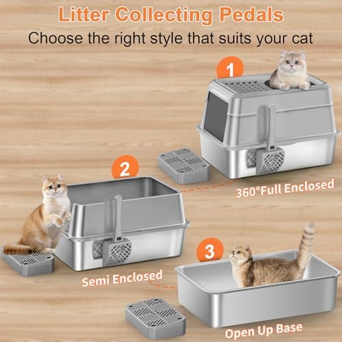 URPOWER Extra Large Stainless Steel Litter Box - Image 6