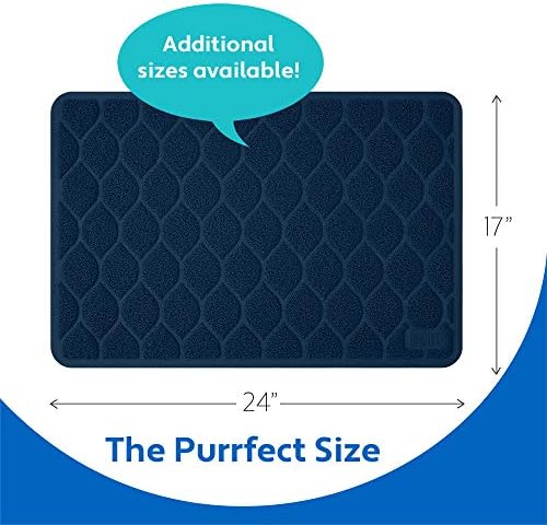MIGHTY MONKEY Waterproof Cat Litter Box Mat, BPA Free, 24x17 Navy - Image 6