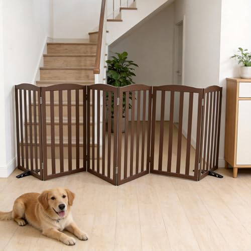 Freestanding Dog Gate Indoor, Doggie Gate Foldable Pet Gates - Image 2