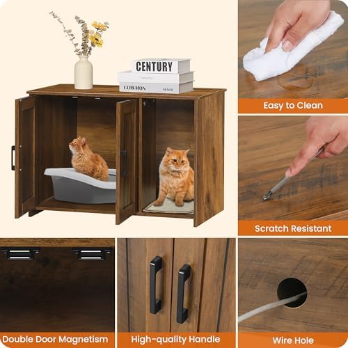 Dwanton Cat Litter Box Enclosure, - Image 4
