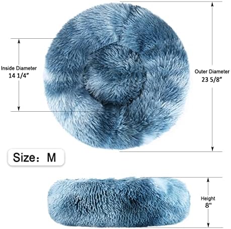 NOYAL Donut Dog Bed for Small Medium Pets, Plush Calming Faux Fur - Image 4