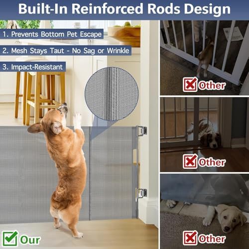 Reinforced 18 Inch Tall Retractable Pet Gate Short Dog Gates to Step Over - Image 3