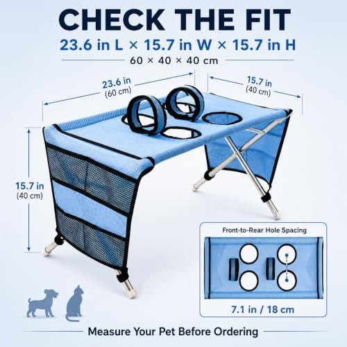 Dog Grooming Hammock with Stand & Side Tool Pockets, Foldable Pet Grooming - Image 3