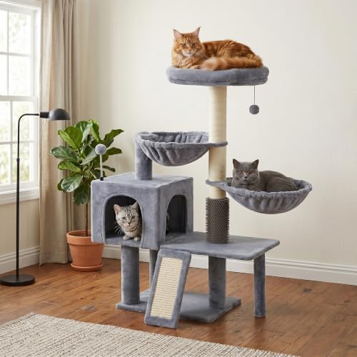 Smouatou Cat Tree with Cat Condo and Two Hammocks, Cat Tower with Scratching - Image 3
