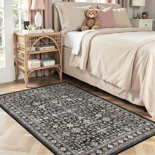 Grey Area Rug 3x5 for Bedroom Kitchen by WelcometoBabovid