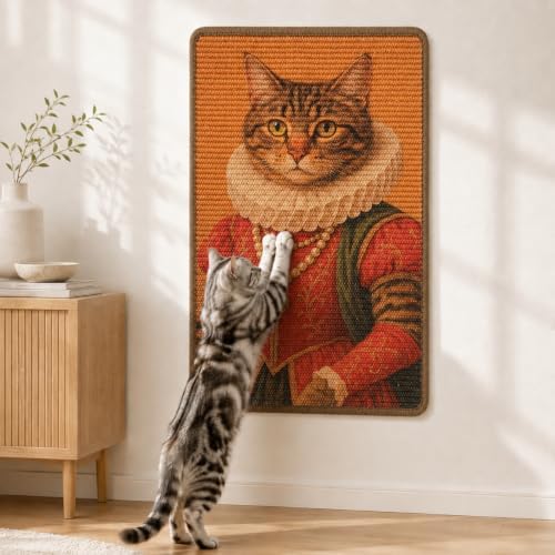 Art Sisal Cat Scratcher Mat, Cat Wall Scratchers by LESISSMER