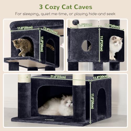 Globlazer Large Cat Tree, 80in Tall Climbing Tower, Dark Grey - Image 2
