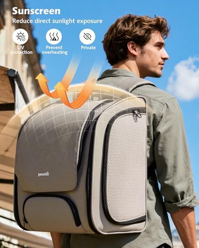 Pecute Cat Backpack Carrier, Cat Bubble, 12.6" L x 10.2" W x 16.5" H - Image 6