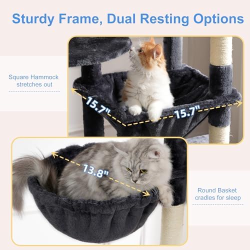 Heybly Cat Tree, 76-Inch Tall Heavy Duty Cat Tower - Image 5