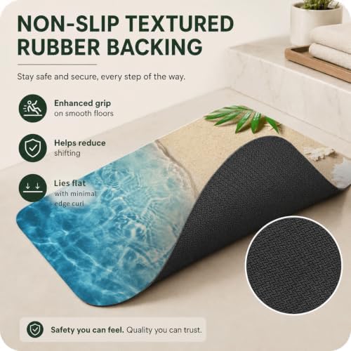 Natural Diatomaceous Earth Bath Mat, Ultra Thin Quick Dry Floor Rug - Image 5
