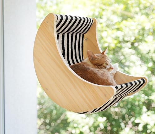 HAPYKITYS Cat Window Perch, Plywood Moon Bed - Image 5