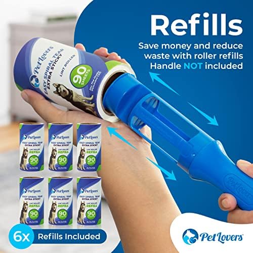 PetLovers Extra Sticky Lint Roller 6 Pack of Refills Only - Image 4