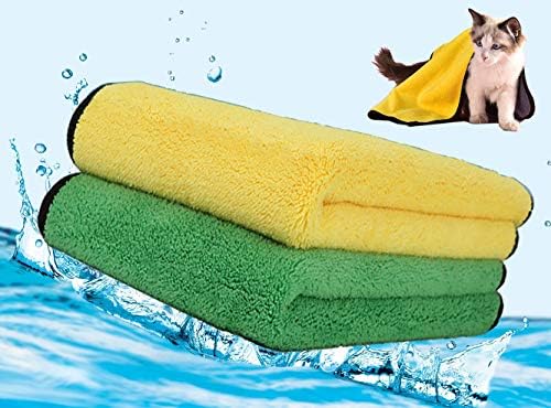 2 Pack Dog Towels Super Absorbent Pet Bath Towel Microfiber Dog Drying Towel by Kwispel